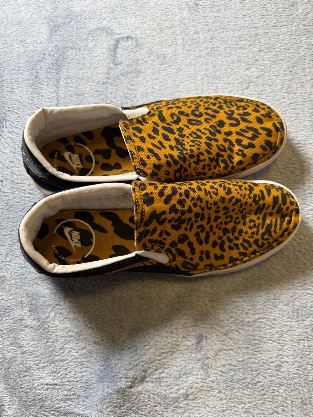Nike Women’s Leopard-Print Slip-On Sneakers in Brown and Black